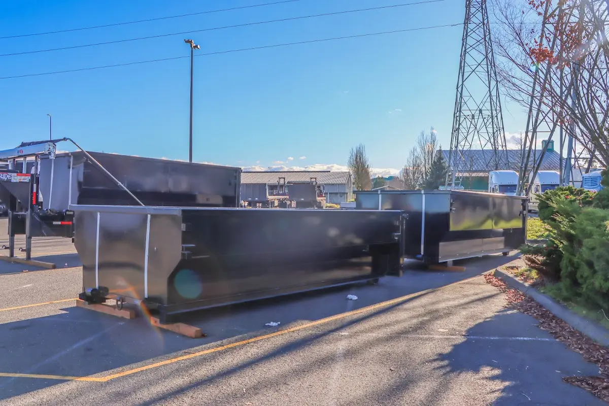 Roll-off dumpster ready for waste disposal at job site for Demolition Dumpster Rental in Depew